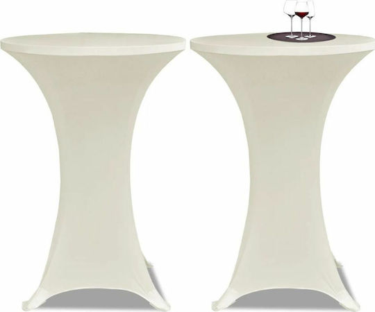 vidaXL Elastic Table Cover Beige Ø80cm 2pcs