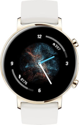 Huawei Watch GT 2 42mm Elegant Stainless Steel 42mm Waterproof with Heart Rate Monitor (Frosty White)
