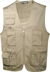 Fageo Men's Safety Vest Beige Fageo Men's Safety Vest Beige