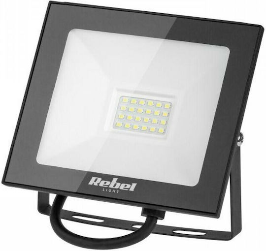 Rebel Στεγανός Προβολέας LED 20W Ψυχρό Λευκό 6500K IP65