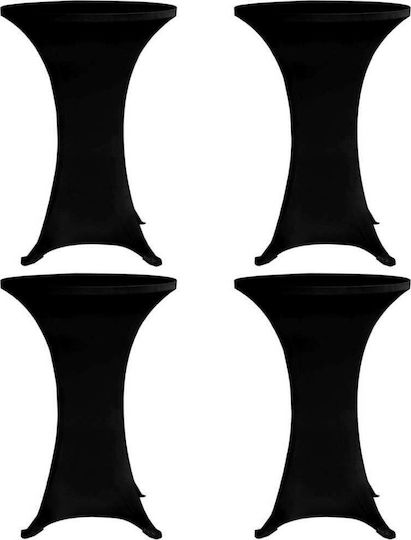 vidaXL Elastisch Tischabdeckung Schwarz Ø60cm 4Stück