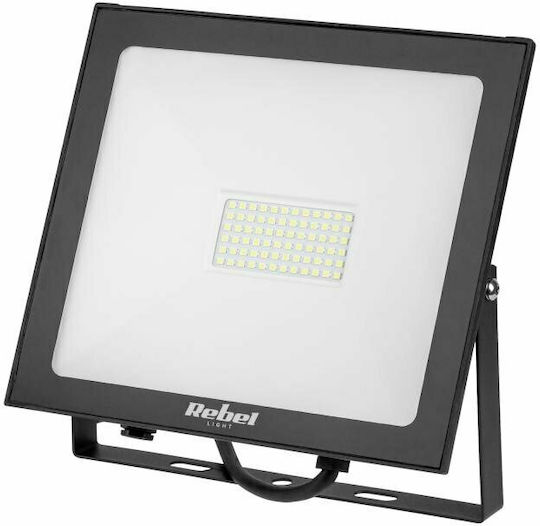 Rebel Στεγανός Προβολέας LED 50W Ψυχρό Λευκό 6500K IP65