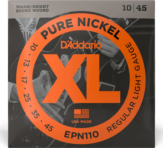 Daddario XL Pure Nickel Σετ Χορδών Pure Nickel Ηλεκτρικής Κιθάρας 10 - 45" Light