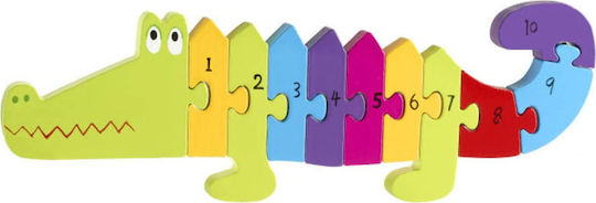 Holz Kinderpuzzle Crocodile Numbers 11pcs Orange Tree Toys