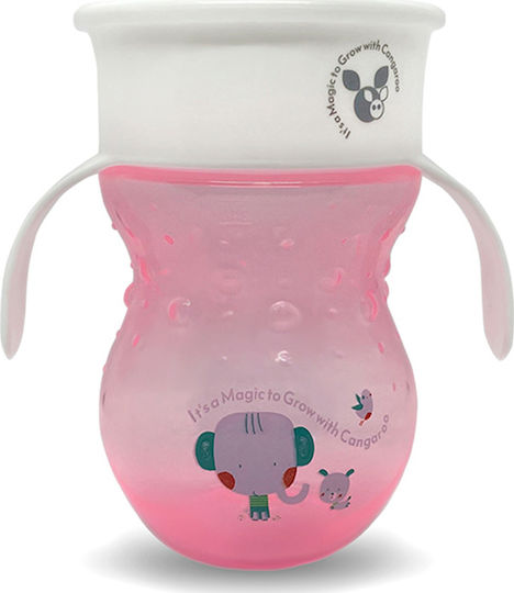 Cangaroo Baby Cup Magic Cup made of Plastic Pink 270ml for 6m+m+