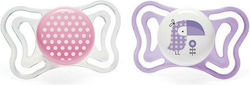 Chicco Physio Forma Light Orthodontische Schnuller Silikon mit Etui Vogel - Rosa-Lila für 2-6 Monate 2Stück