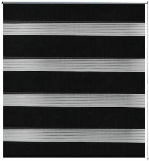 vidaXL Roller Blinds Zebra Partial Blackout Black W60xH120cm 240192