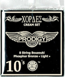 Prodigy Set of Phosphor Bronze Strings for Bouzouki Cream 8 String Bouzouki 10 - 28"