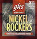 GHS Strings Nickel Rockers Set of Pure Nickel Electric Guitar Strings 11 - 50 Inches Medium