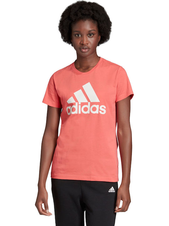 Adidas Must Haves Badge Of Sport Γυναικείο Αθλητικό T-shirt Semi Flash Red