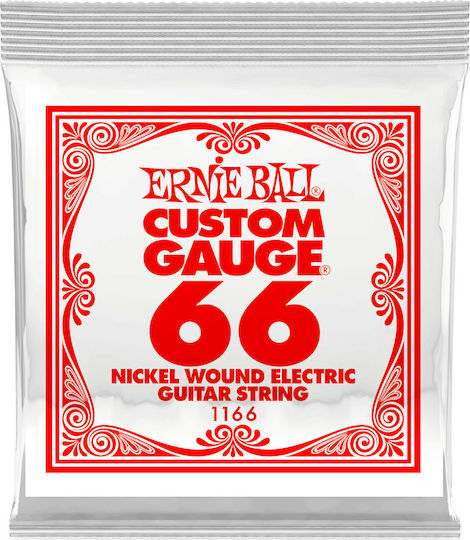 Ernie Ball Custom Gauge Μονές Χορδές Nickel Wound Ηλεκτρικής Κιθάρας 3τμχ 66"