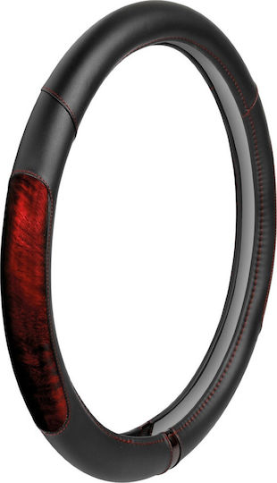 Lampa Κάλυμμα Τιμονιού Αυτοκινήτου Pearl Red με Διάμετρο 42-44εκ. από Δερματίνη Κόκκινο