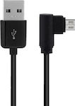 Powertech Angle (90°) USB 2.0 to micro USB Cable Μαύρο 2m (CAB-U125)