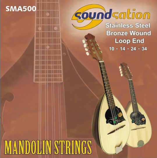 Soundsation Σετ Stainless Steel Χορδών 10 - 34" για Μαντολίνο Mandolin String Set Light
