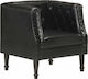 Armchair from Genuine Leather Black 60x57x64cm