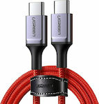 Ugreen Geflochten USB 3.0 Kabel USB-C männlich - USB-C 60W Rot 1m (60186)