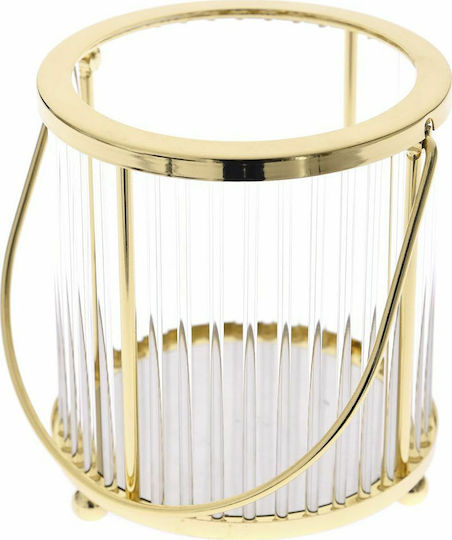 Iliadis Laterne Glas Gold 12x12x25cm 1Stück