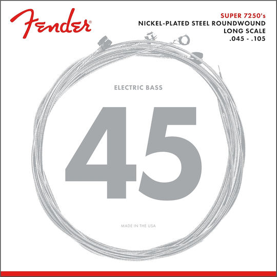 Fender 7250 Bass Strings Set Nickel Plated Steel Bass 45 - 105 7250M