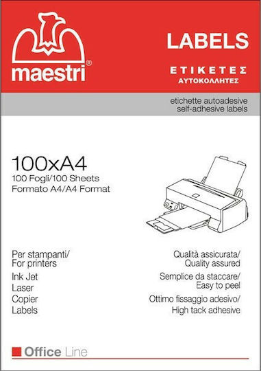 Romeo Maestri 3200 Self-Adhesive Rectangular A4 Labels 52.5x35mm