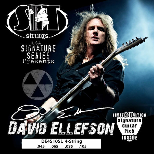 Sit David Ellefson Signature Набор Басови Струни Никелова Рана 45 - 105 4-Струнен