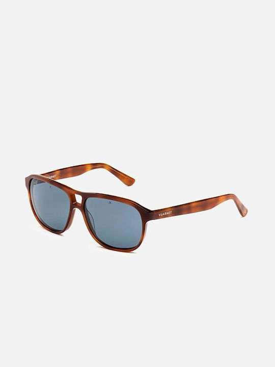 Vuarnet District 2002 Men's Sunglasses with Brown Plastic Frame and Blue Polarized Lens