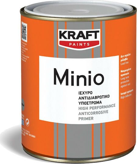 Kraft Minio Αντιδιαβρωτικό Υπόστρωµα Πορτοκαλί Κατάλληλο για Μέταλλο 0.75lt