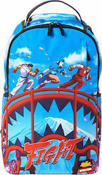 Sprayground Street Fighter On The Run Blue/Multi Σχολική Τσάντα Πλάτης Γυμνασίου - Λυκείου σε Μπλε χρώμα Μ29.2 x Π15 x Υ46cm