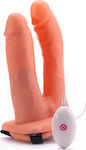 Lovetoy Unisex Hollow Strap On Harness with Double Dildo 18cm in skin color