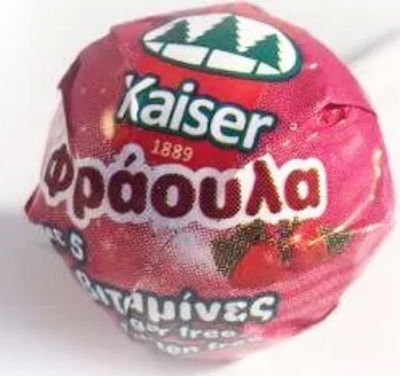 Kaiser 1889 Lollipop cu Aromă de Căpșuni Fără adaos de zahăr 1buc 10gr