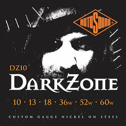 Rotosound Set of Nickel Plated Steel Strings for Electric Guitar Darkzone 10 - 60"