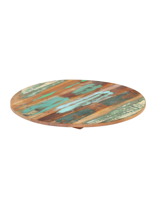 vidaXL Round Solid Wood Table Surface Multicolour 50x50cm