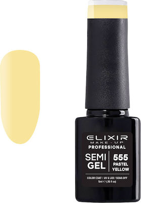 Elixir Ημιμόνιμο Βερνίκι Νυχιών Semi Gel 555 Pastel Yellow 5ml