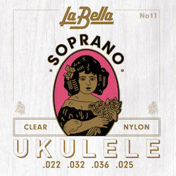 La Bella Set of Nylon Strings for Ukulele 11 Soprano Ukulele .022, .032, .036, .025"