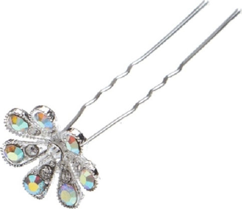 Ro-Ro Accessories Διακοσμητικό Τσιμπιδάκι Μαλλιών Ασημί με Στρας