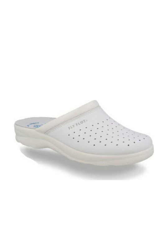 Fly Flot Fly Flot Männliche Leder Anatomische Holzschuhe Weiß