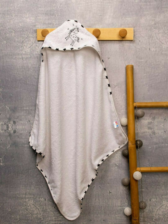 abo Baby Bath Towel Hooded Cookie White 75x75cm