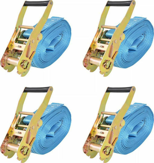 vidaXL Car Luggage Strap with Ratchet Blue 800x5cm 4pcs
