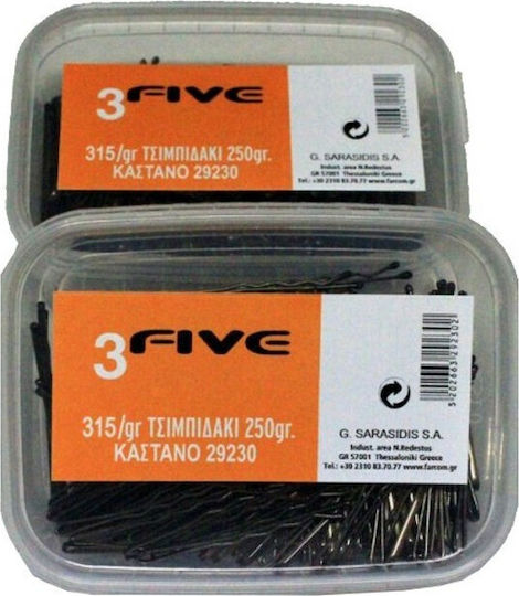 Farcom Απλά Τσιμπιδάκια Μαλλιών Μαύρα 3Five 5cm 250gr