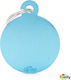 My Family Hunde-Identifikationsmarke Rundschreiben mit Licht Blau Metall mit Personalisierung
