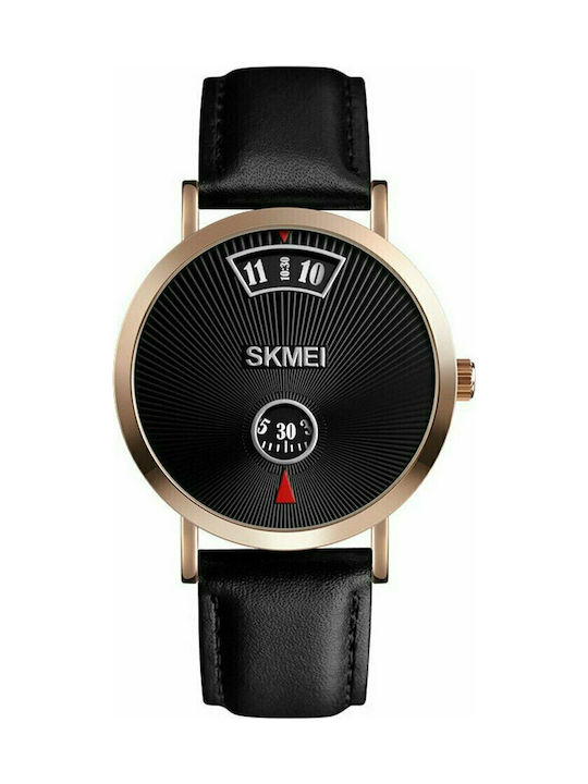 Skmei Watch Battery with Black Leather Strap 7782