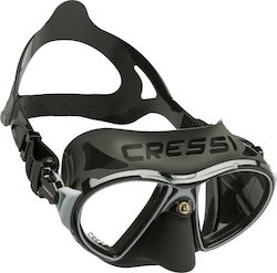 CressiSub Μάσκα Θαλάσσης Silicone Zeus Black Frame Silver in Black color DS475051