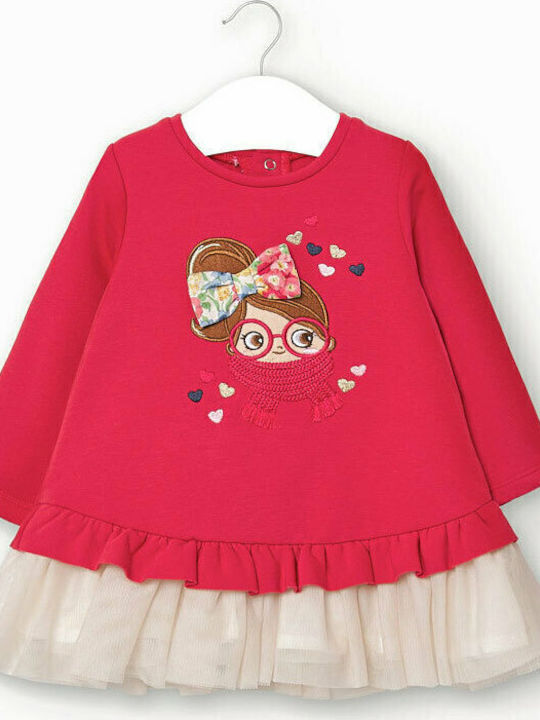Flamingo Mädchenkleid Mädchenkleider Fuchsie Langärmelig Tüll Set aus 2 mit Zubehör