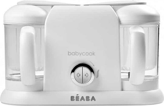 Beaba Babycook Duo Food Steamer with Blender with 2 Steaming Decks 2.2lt White Silver