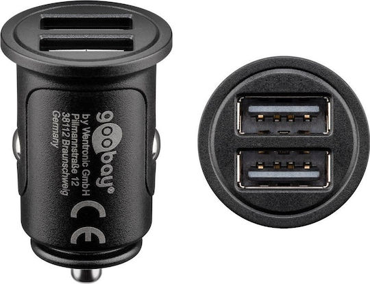 Goobay Φορτιστής Αυτοκινήτου 24W 4.8A με Θύρες: 2xUSB Μαύρος