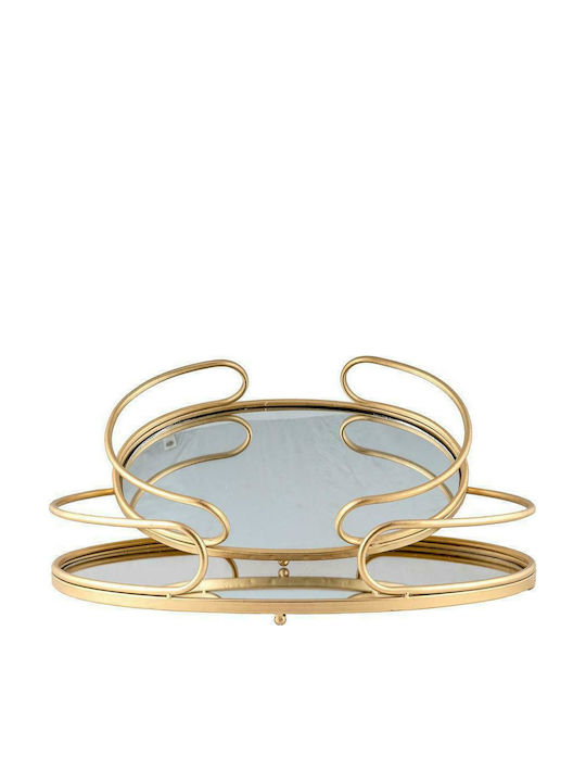 Zen Collection Metallic Rectangular Decorative Tray with Mirror Gold 50x30.5cm 2pcs