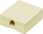 Powertech External Single Adhesive Telephone Socket Beige RJ11 6p4c CAB-T027