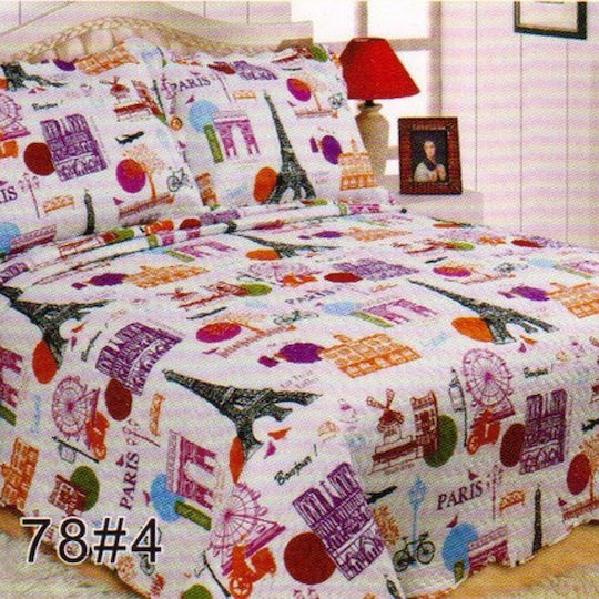 Silk Fashion W64578#4 Σετ Κουβερλί Μονό Βαμβακερό 160x220cm 2τμχ