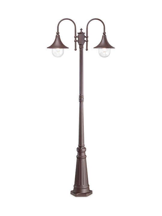 Ideal Lux Cima PT2 Outdoor Floor Lamp Beitrag IP43 for E27 Bulb Braun