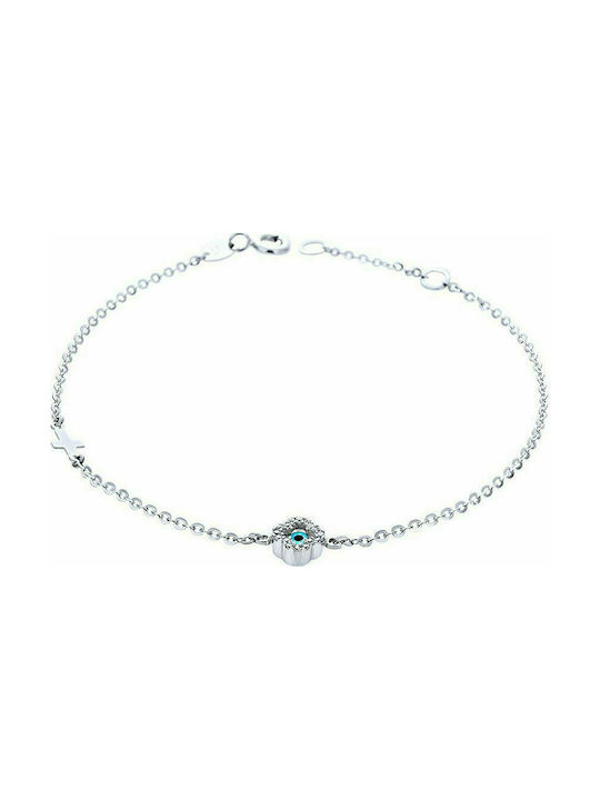 14K White gold bracelet "Charming Flower"