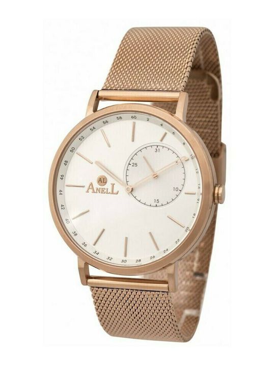 Anell Γυναικείο Ρολόι 40mm Μπαταρίας με Ροζ Χρυ...